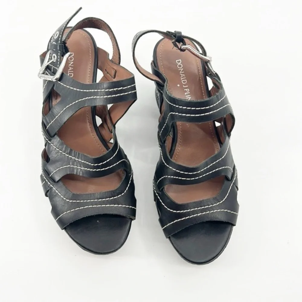 Donald J. Pliner Fran Platform Wedge Sandal Black size 7